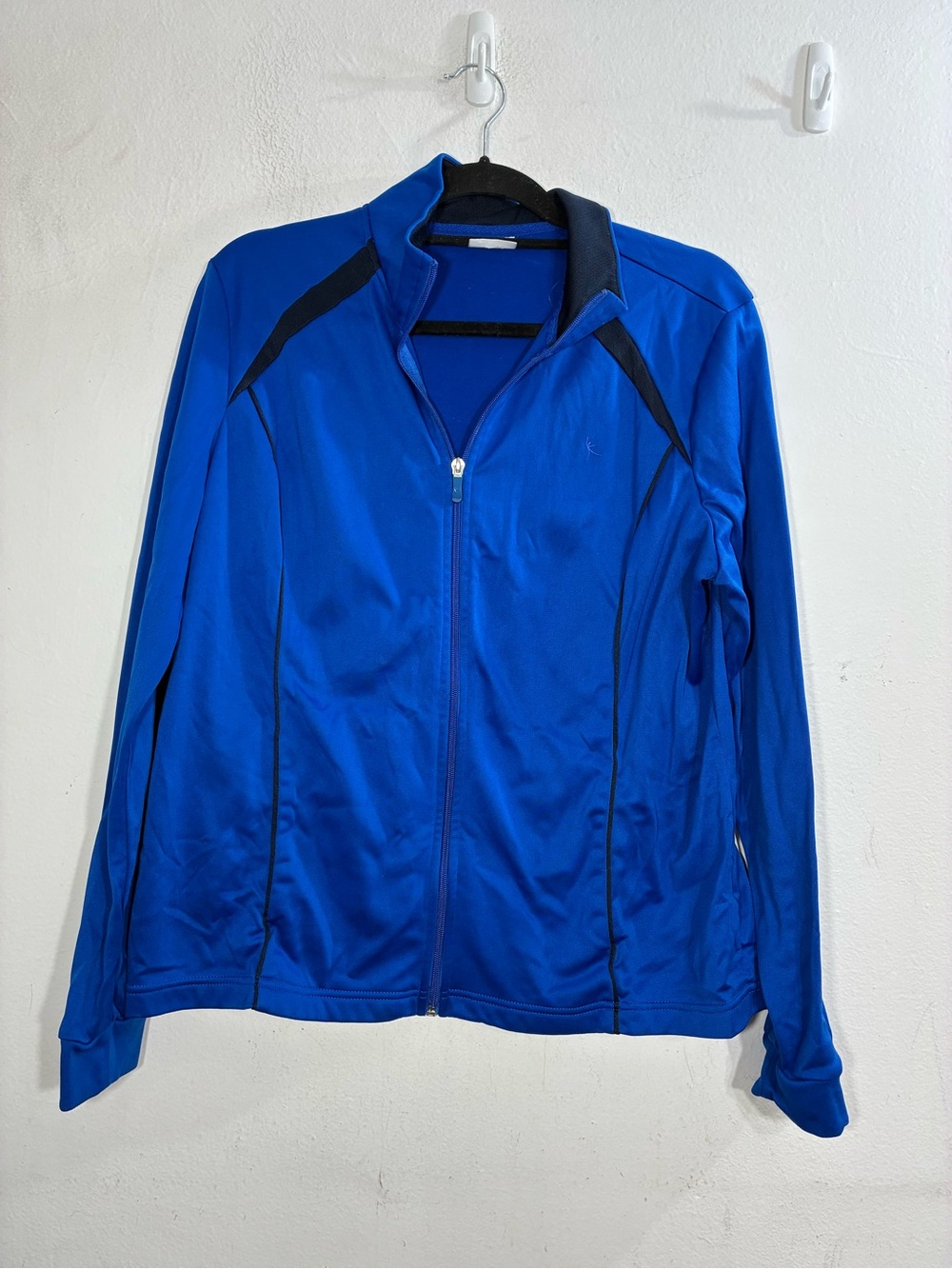 Danskin Blue Full-Zip Athletic Bomber Jacket with Black Accents